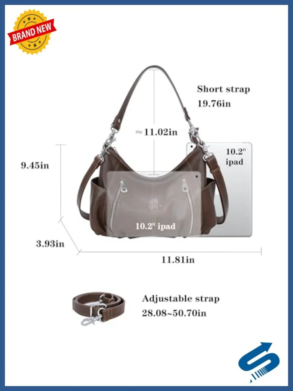 Genuine Leather Shoulder Hobo Bag Crossbody Satchel Handbag Tote Purse